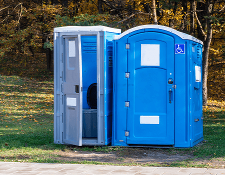 Two Blue Color Standard Porta Potty LA