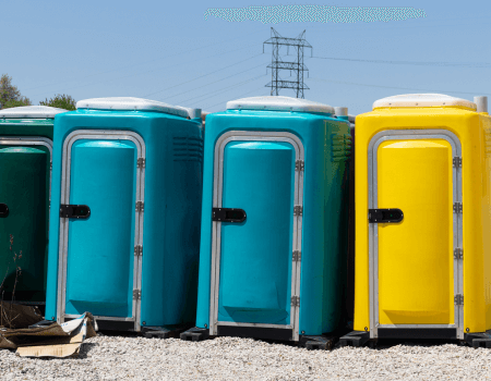 Three Porta Potties in Compton, California